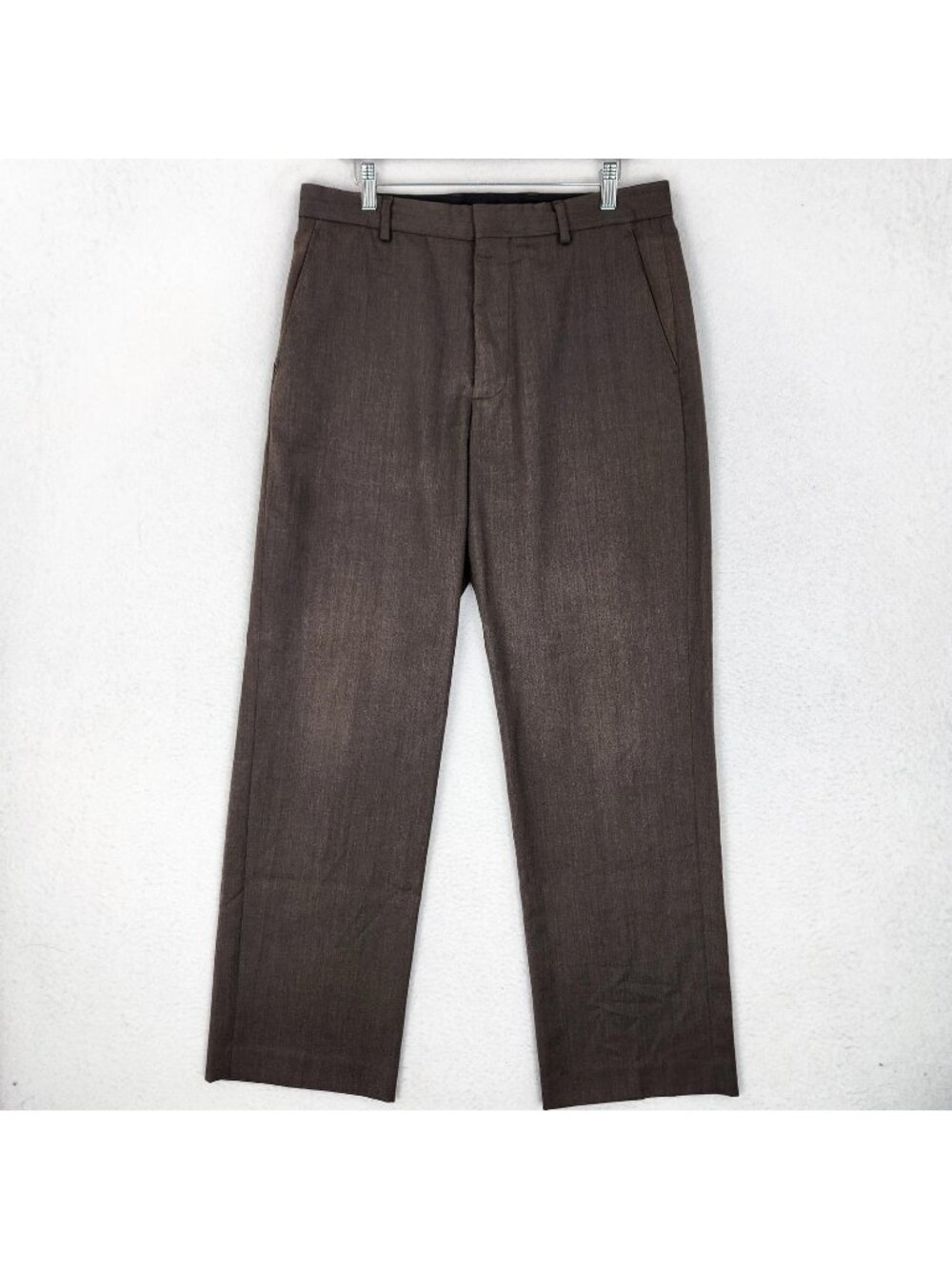 Banana Republic Pants Mens 33x32 Brown Regular Fit Wool Flat Front Trousers